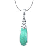 Oxidized Pear Dangle Drop Pendant 