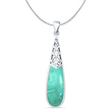 Oxidized Pear Dangle Drop Pendant 
