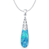 Oxidized Pear Dangle Drop Pendant 