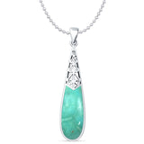 Oxidized Pear Dangle Drop Pendant 