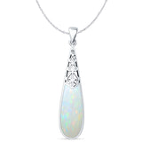 Oxidized Pear Dangle Drop Pendant 