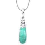 Oxidized Pear Dangle Drop Pendant 