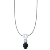 Petite Oval Black Onyx Pendant Oxidized Snake Chain Necklace 925 Sterling Silver