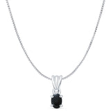 Petite Oval Black Onyx Pendant Oxidized Box Chain Necklace 925 Sterling Silver