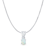 Oval Lab Opal Pendant Necklace