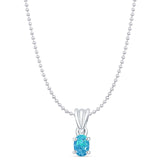 Oval Lab Opal Pendant Necklace