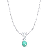 Petite Oval Turquoise Pendant Oxidized Bead Chain Necklace 925 Sterling Silver