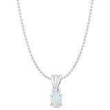 Oval Lab Opal Pendant Necklace