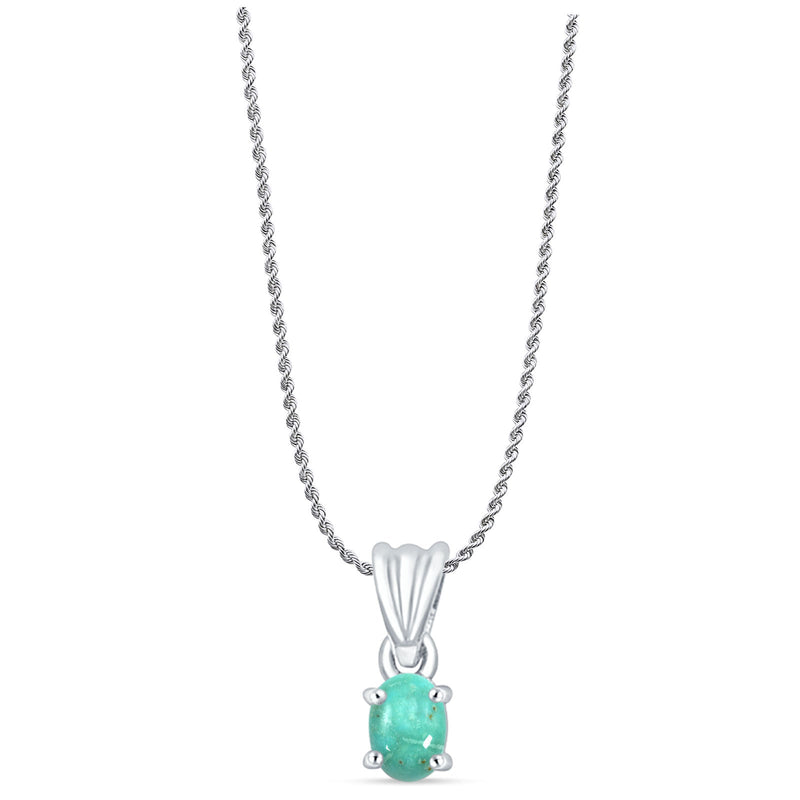 Oval Turquoise Pendant Necklace
