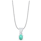 Petite Oval Turquoise Pendant Oxidized Rope Chain Necklace 925 Sterling Silver