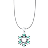 Round Turquoise Stars Pendant Snake Chain Necklace Oxidized 925 Sterling Silver