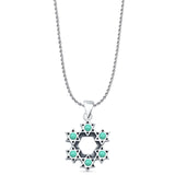 Round Turquoise Stars Pendant Rope Chain Necklace Oxidized 925 Sterling Silver