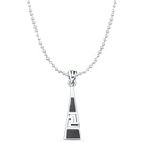 Black Onyx Aztec Pendant Bead Chain Necklace 925 Sterling Silver