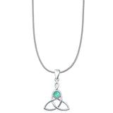 Turquoise Triquetra Pendant Snake Chain Necklace 925 Sterling Silver