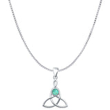 Turquoise Triquetra Pendant Box Chain Necklace 925 Sterling Silver