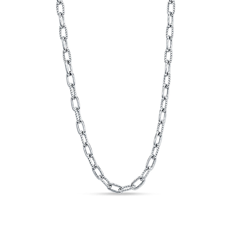 Twisted Rope Paperclip Chain Necklace