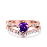 Two Piece Round CZ Ring