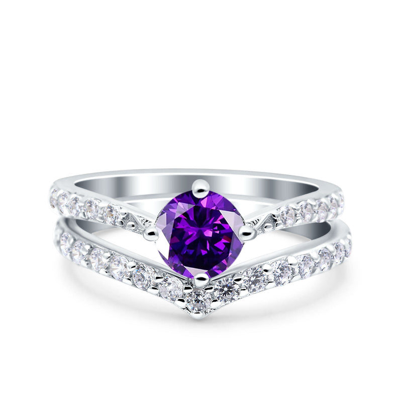 Two Piece Round CZ Ring
