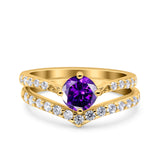 Two Piece Round CZ Ring