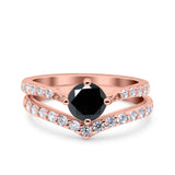 Two Piece Round CZ Ring