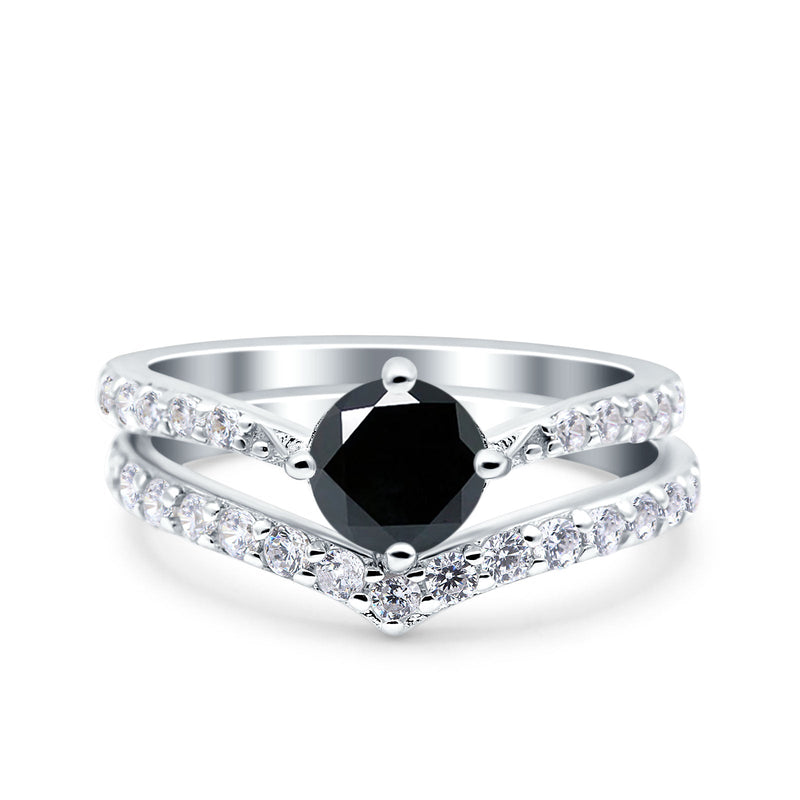 Two Piece Round CZ Ring