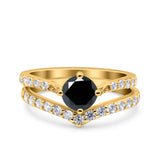 Two Piece Round CZ Ring