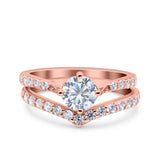 Two Piece Round CZ Ring