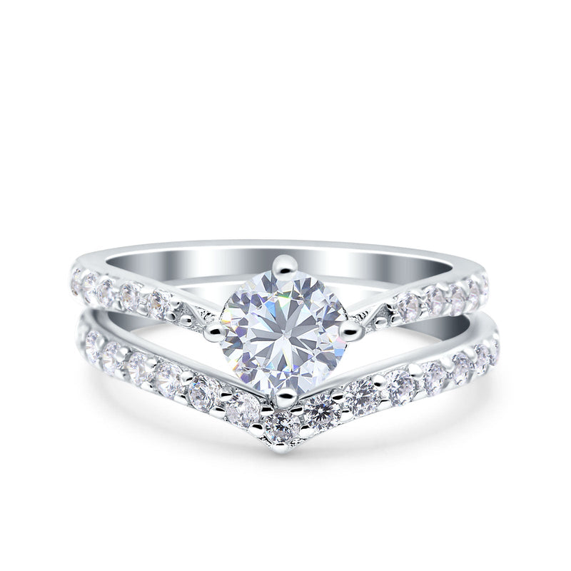 Two Piece Round CZ Ring