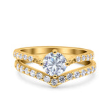 Two Piece Round CZ Ring