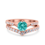 Two Piece Round CZ Ring