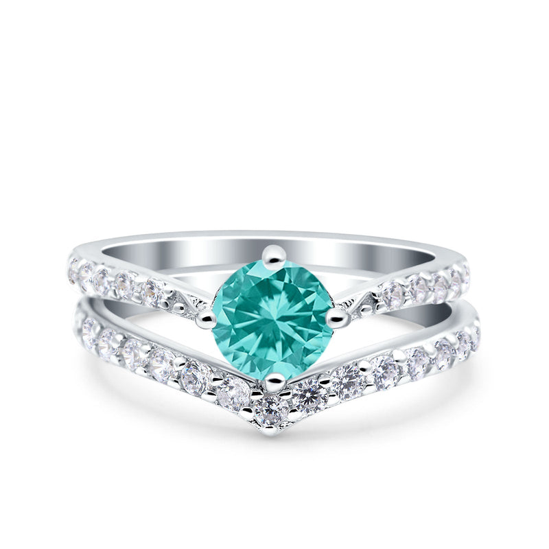 Two Piece Round CZ Ring