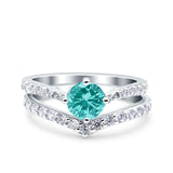 Two Piece Round CZ Ring