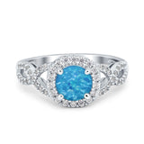 Round Halo Cubic Zirconia Infinity Twisted Ring 925 Sterling Silver