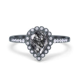 Art Deco Teardrop Pear Ring