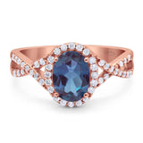 Art Deco Oval Natural Stone Twisted Ring