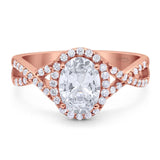 Art Deco Oval Natural Stone Twisted Ring