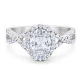 Art Deco Oval Natural Stone Twisted Ring