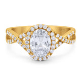 Art Deco Oval Natural Stone Twisted Ring