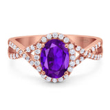 Art Deco Oval Natural Stone Twisted Ring