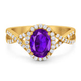 Art Deco Oval Natural Stone Twisted Ring