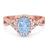 Art Deco Oval Natural Stone Twisted Ring