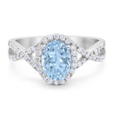 Art Deco Oval Natural Stone Twisted Ring