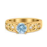 Art Deco Round Natural Stone Filigree Ring
