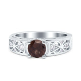 Art Deco Round Natural Stone Filigree Ring