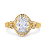 Art Deco Oval Natural Stone Halo Ring