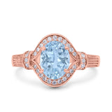 Art Deco Oval Natural Stone Halo Ring