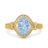 Art Deco Oval Natural Stone Halo Ring