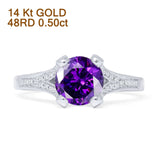Round Split Shank Diamond Gold Ring