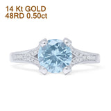 Round Split Shank Diamond Gold Ring