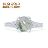 Round Split Shank Diamond Gold Ring